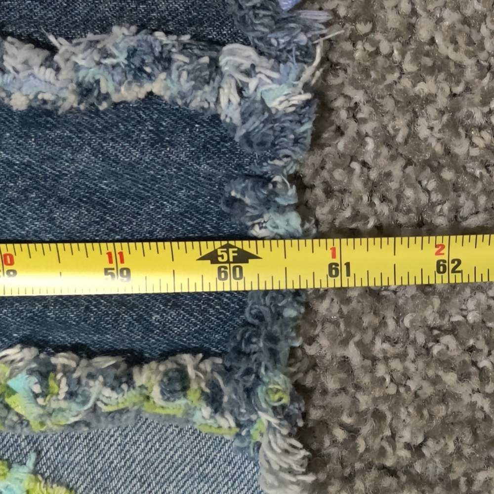 Handmade Colorful Patchwork Denim Quilt - Picture 4 of 15